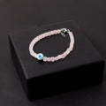 Natural Rose Quartz And Evil Eye Gemstone Bracelet – Protective & Heart-Healing Jewelry