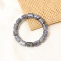Natural Labradorite Plain Barrel Stretch Bead Bracelet – Handmade Protection & Intuition Crystal Jewelry