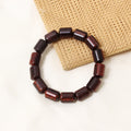 Natural Red Tiger Eye Plain Barrel Stretch Bead Bracelet – Handmade Healing Crystal Bracelet for Confidence & Protection