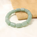 Natural Green Aventurine Plain Barrel Stretch Bead Bracelet – Handmade Luck & Prosperity Crystal Jewelry