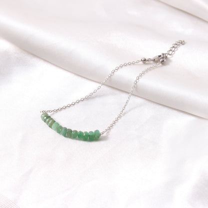 Natural Emerald Beaded Gemstone Bracelet  – Handmade Gemstone Jewelry