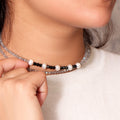 Natural Labradorite, Black Spinel & Pearl Choker Necklace – Elegant Glow & Protection