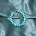 Elegant Natural Peruvian Blue Candy Opal Beaded Bracelet – Adjustable Gemstone Jewelry for Women