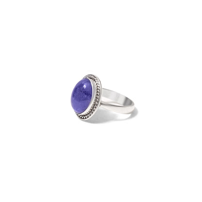 925 Sterling Silver Natural Tanzanite Oval Ring – Elegant Purple Gemstone Statement Ring