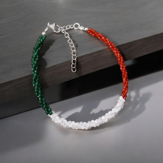 India Flag Colour Hand Woven Twisted Bracelet