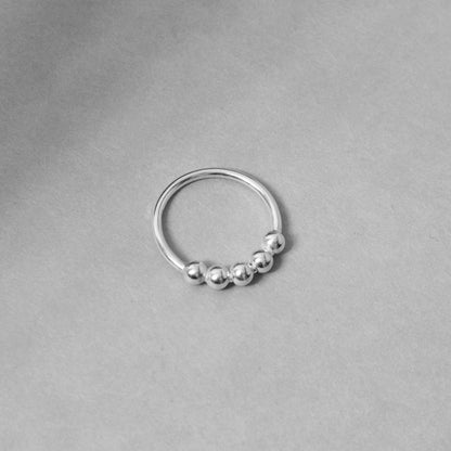 925 Solid Sterling Silver Orbit Ring, Anti-Anxiety Ring, Handmade Ring