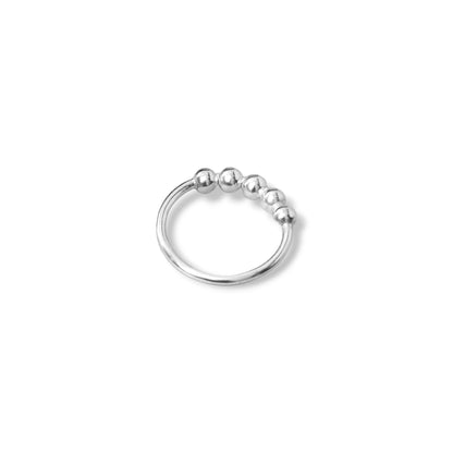 925 Solid Sterling Silver Orbit Ring, Anti-Anxiety Ring, Handmade Ring