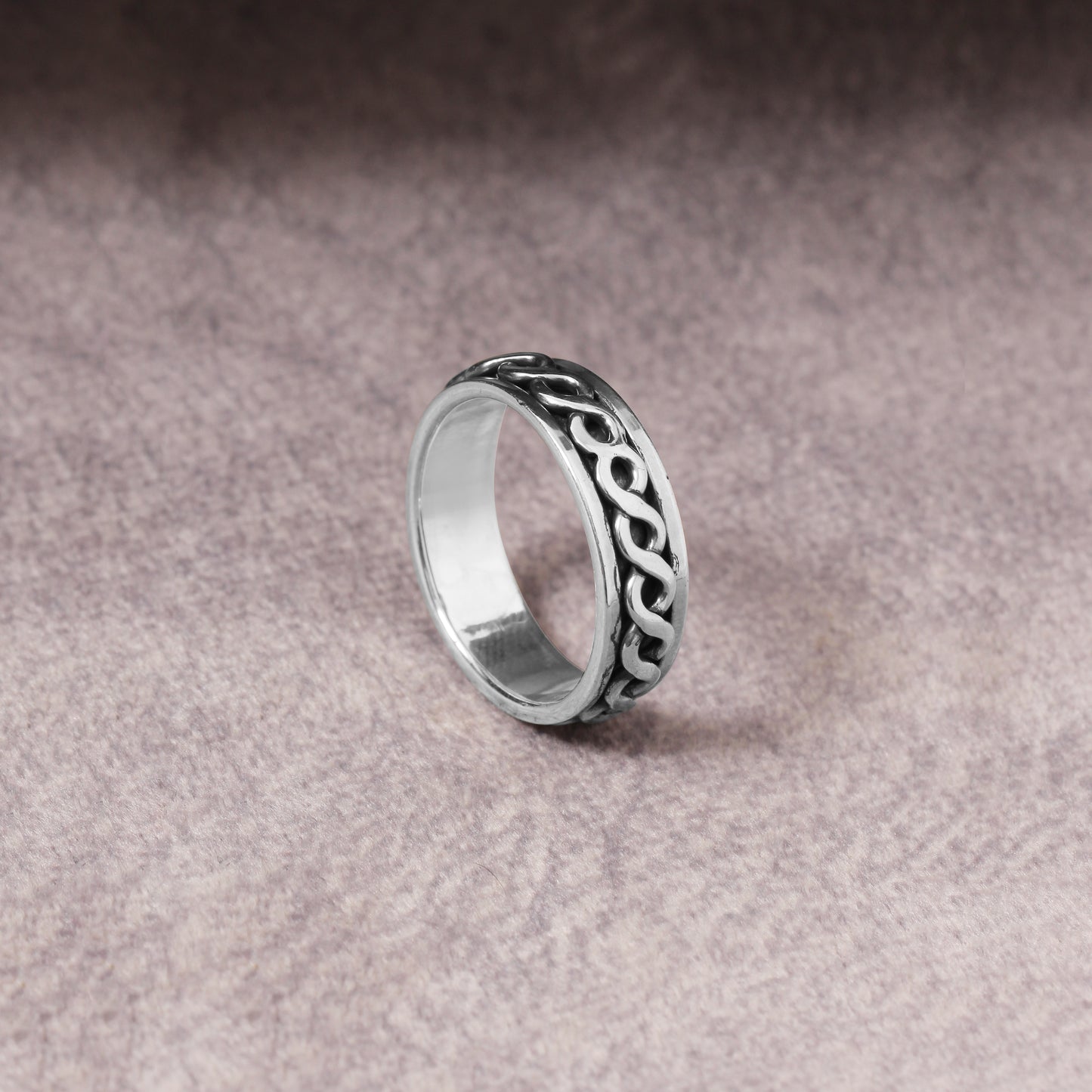 Elegant Sterling Silver Spinner Ring - 925 Solid Silver for Everyday Wear