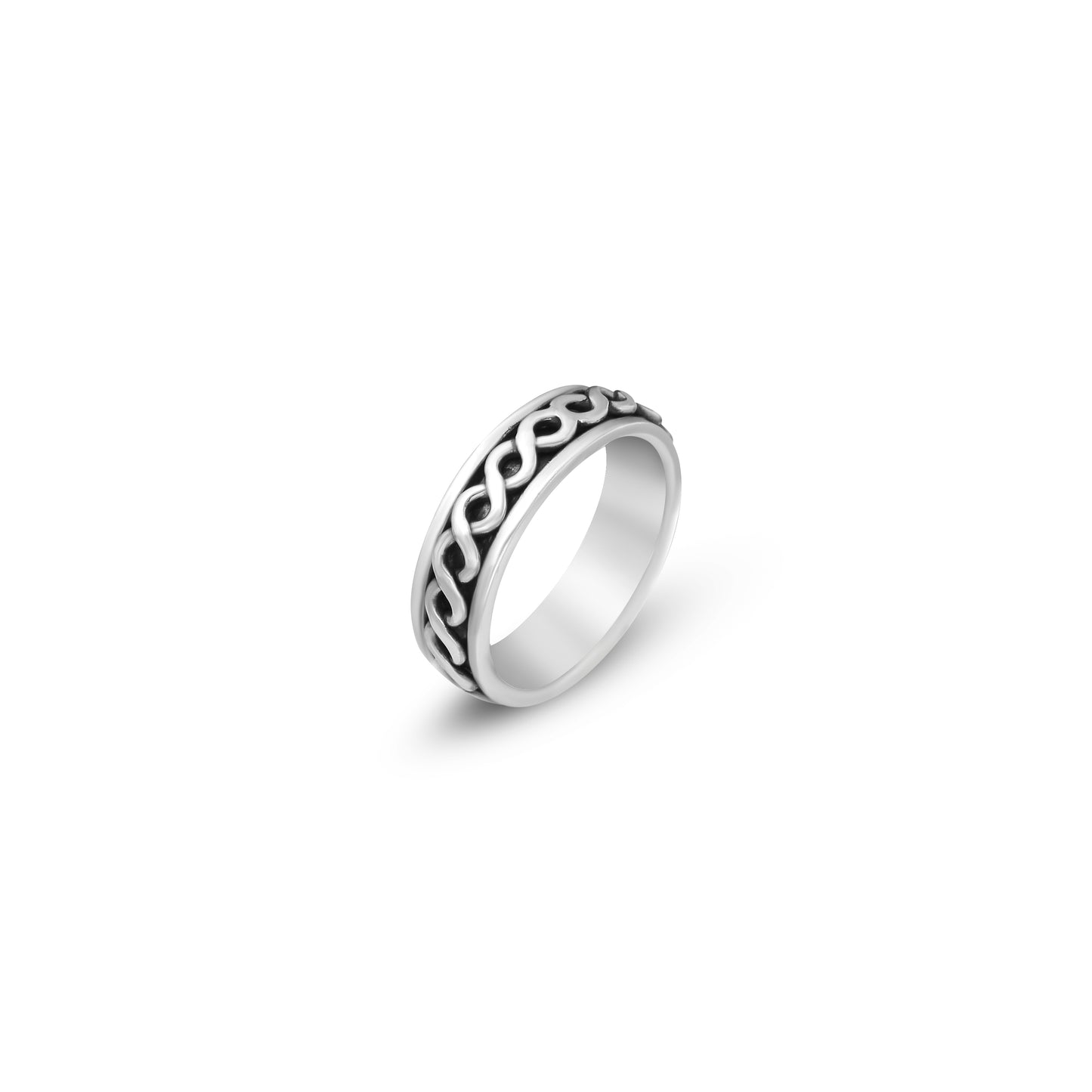 Elegant Sterling Silver Spinner Ring - 925 Solid Silver for Everyday Wear