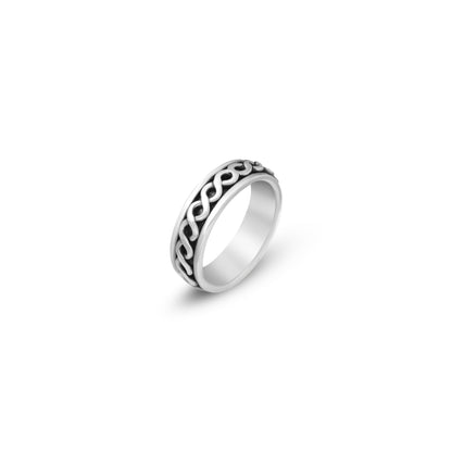 Elegant Sterling Silver Spinner Ring - 925 Solid Silver for Everyday Wear