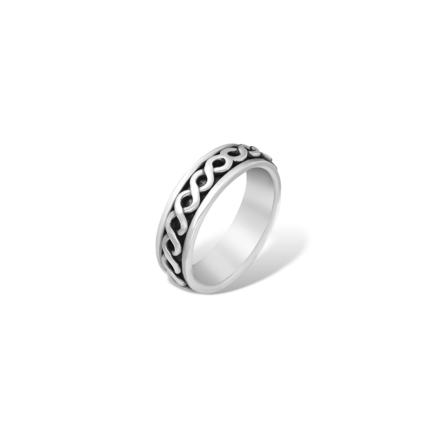 Elegant Sterling Silver Spinner Ring - 925 Solid Silver for Everyday Wear