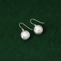 Sterling Silver Textured Ball Drop Earrings – Elegant & Minimalist Design