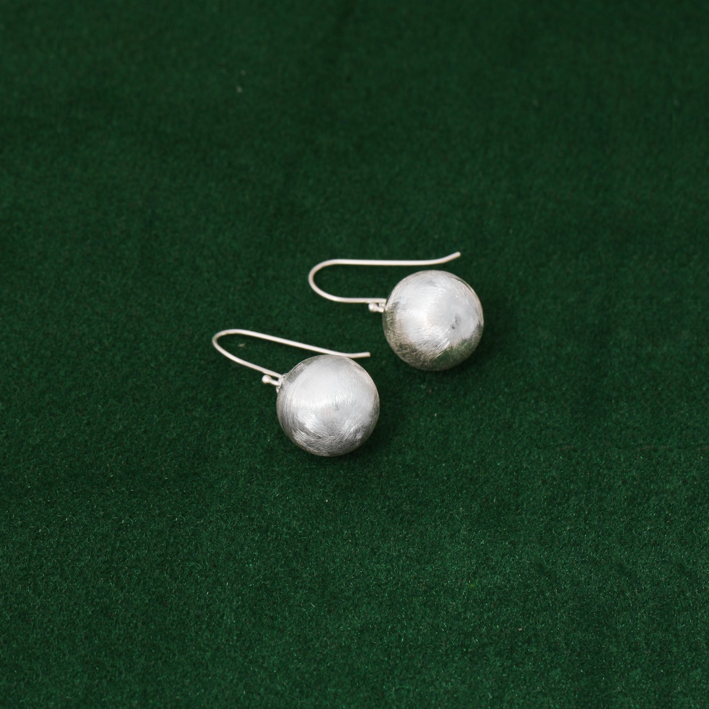 Sterling Silver Textured Ball Drop Earrings – Elegant & Minimalist Design