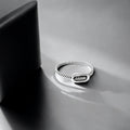 925 Sterling Silver Rope Twist Chain Link Ring
