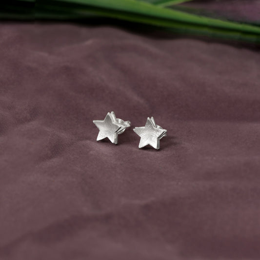 Naturl 925 Solid Sterling Silver Star Earring