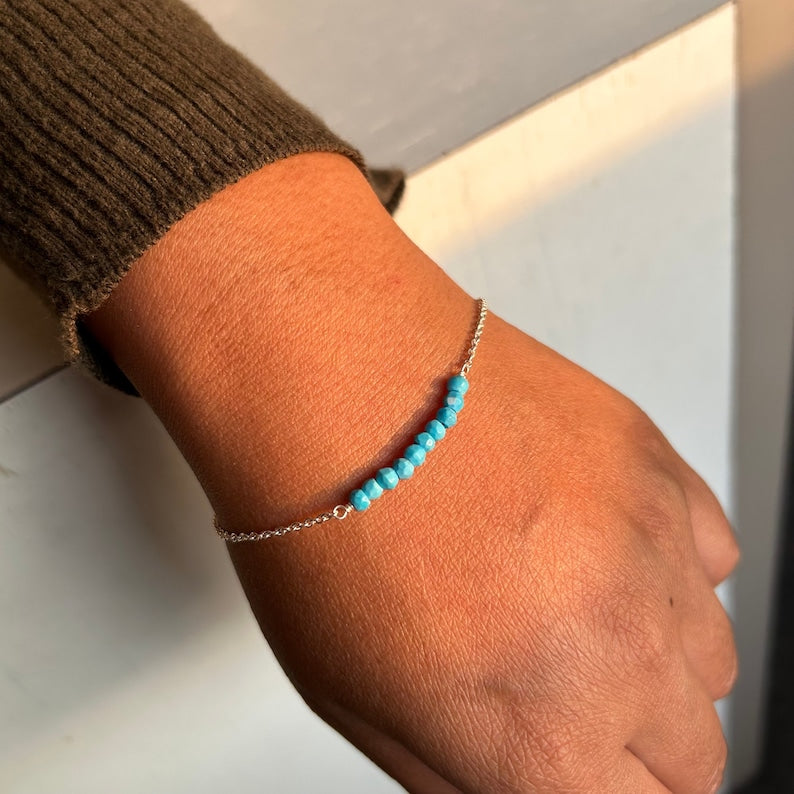 Genuine Turquoise Bracelet, Layering Bracelet