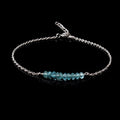Natural Blue Apatite Bracelet, 925 Silver Bar Bracelet,