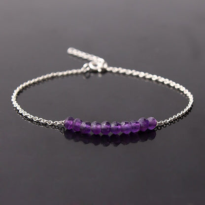 Purple Amethyst Crystal Bar Bracelet