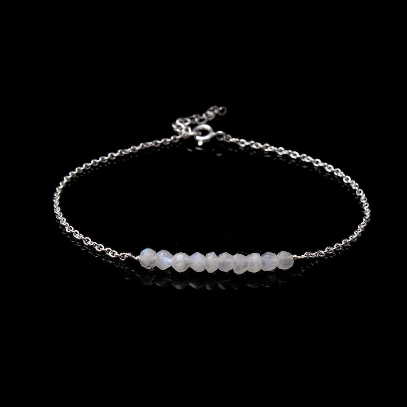 Natural Rainbow Moonstone Bracelet