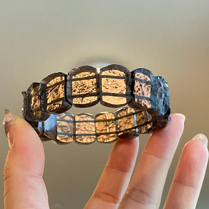 Natural Raw Cintamani Saffordite Bangle Bracelet – Powerful Spiritual Protection & Ascension Stone
