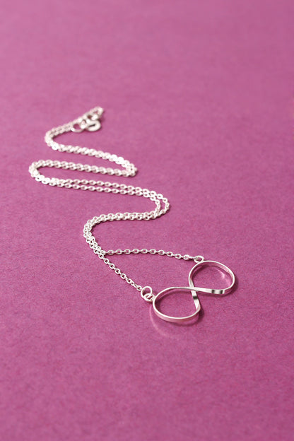 Sterling Silver Infinity Chain Pendant/Necklace – Minimalist & Elegant Symbol of Forever