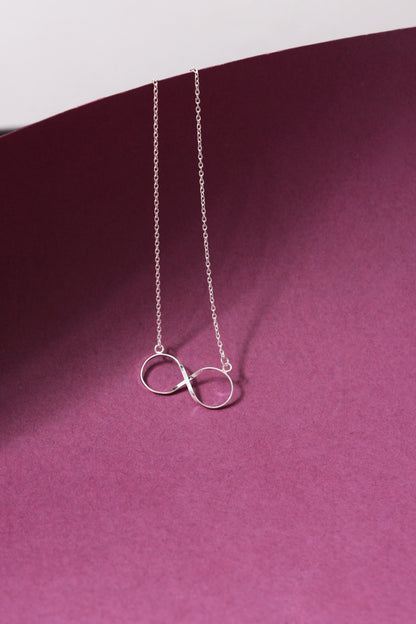 Sterling Silver Infinity Chain Pendant/Necklace – Minimalist & Elegant Symbol of Forever