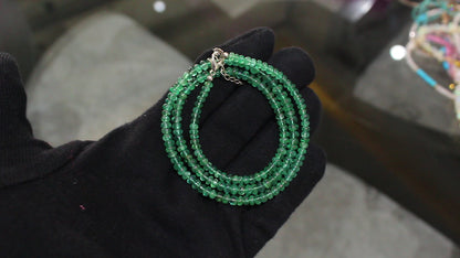 High Quality Zambian Emerald Beaded Necklace – Genuine Green Emerald Gemstone Necklace for Elegance & Healing Energy