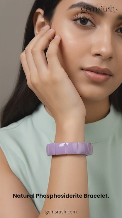 Natural Phosphosiderite Bracelet – Calming Purple Gemstone Jewelry for Peace & Inner Healing