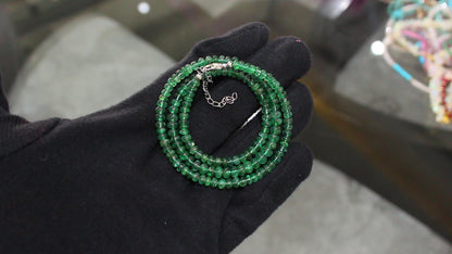 Genuine Natural Emerald 4-5.5 mm Beaded Necklace – Premium Green Gemstone Strand for Elegance & Prosperity