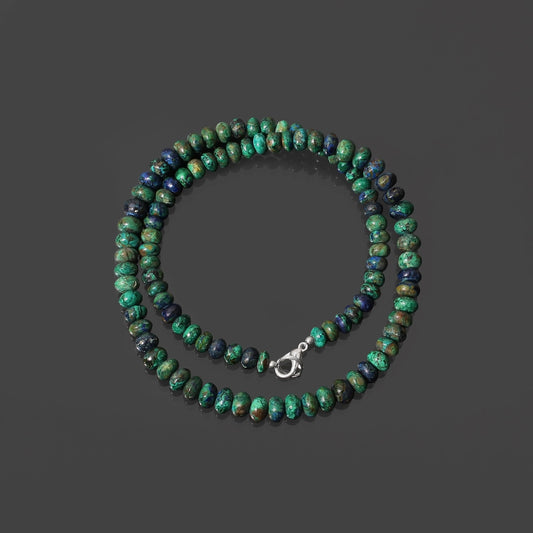 high quality Chrysocolla 6-7mm rondelle beaded bracelet with lobster lock