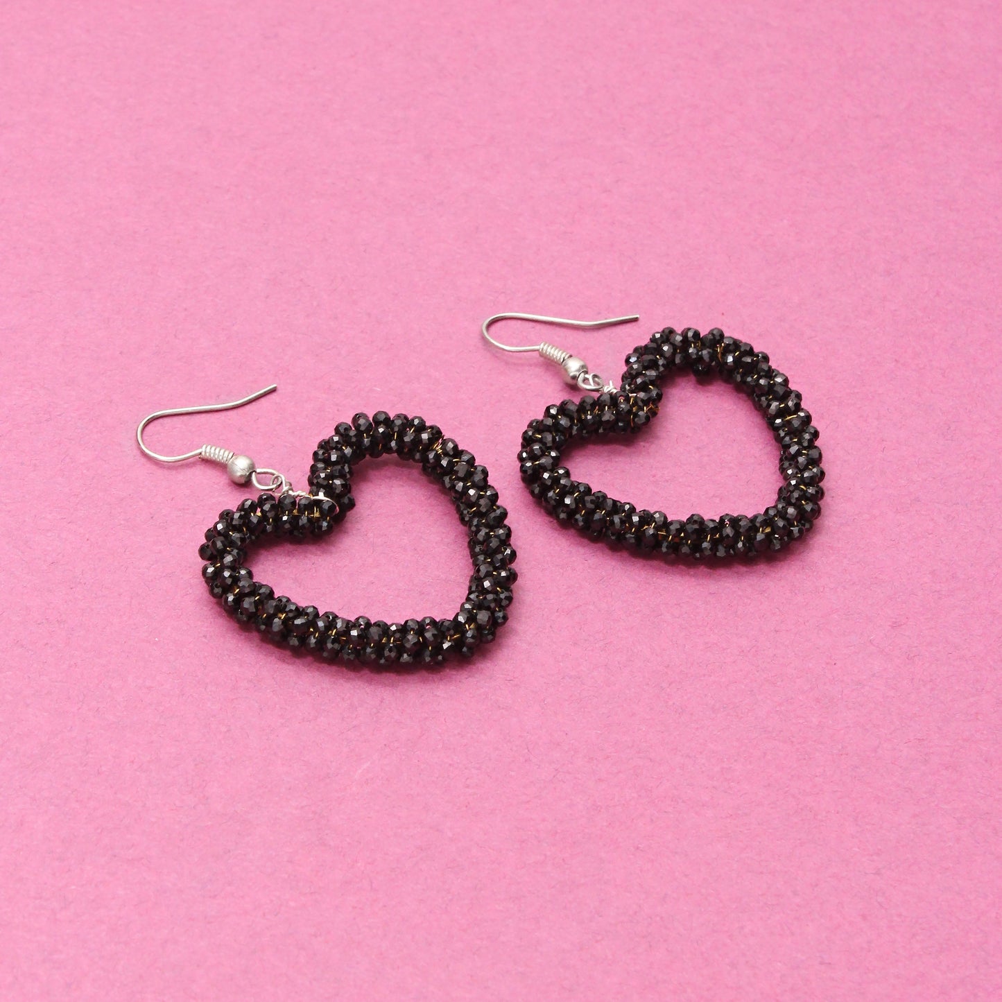 Black Spinel Heart Shape Earring