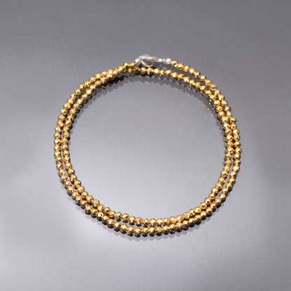 2.5mm Pyrite Beaded Silver Necklace GemsRush