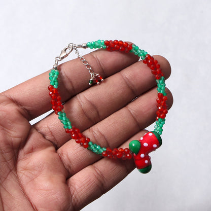 Christmas Gift Necklace and Bracelet Set with Cute jolly Santa Shoe Charm