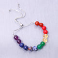 7 Chakra Healing Gemstones Bracelet on 925 Sterling Silver Bolo Chain