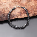 925 Sterling Silver Hematite Uncut Gemstone Bracelet 8 Inch