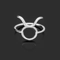925 Sterling Silver TAURUS Symbol Ring, Zodiac Family Ring
