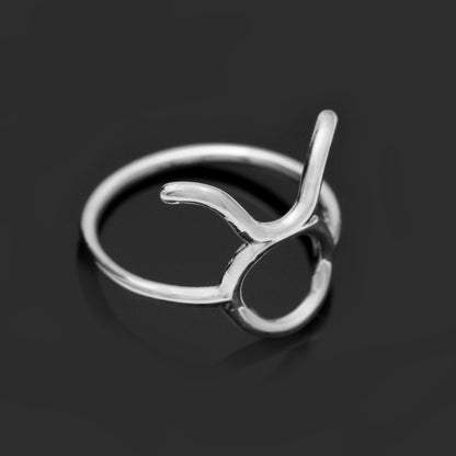 925 Sterling Silver TAURUS Symbol Ring, Zodiac Family Ring GemsRush