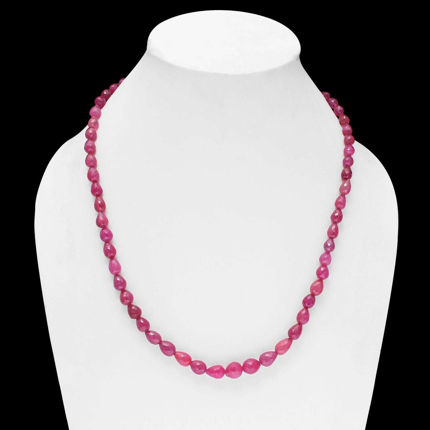 Mesmerizing Ruby Gemstone Drop Briolette Shape Necklace - Essential Ruby Jewelry