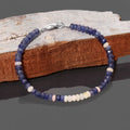 Natural Sapphire and Ethiopian Opal Bracelet: Handcrafted with Premium Quality Gemstone and Silver Lock