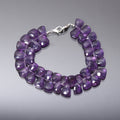 Natural Purple Amethyst Fancy Bracelet with silver lock
