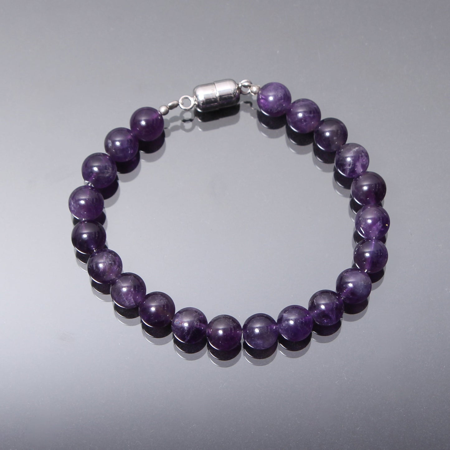 Purple Amethyst Beaded Gemstone Bracelet