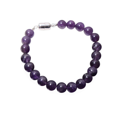 Purple Amethyst Beaded Gemstone Bracelet