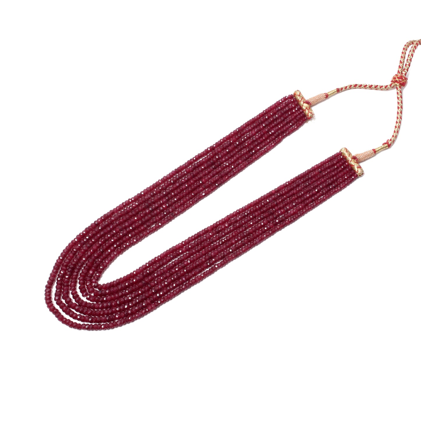 Luxurious Ruby Gemstones 7 layered Sarafa Necklace