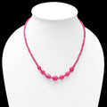 Unique Ruby Gemstone Necklace with Oval and Rondelle Beads
