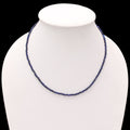 Memorable Lapis Gemstone Beaded Necklace with 925 Sterling Silver Lock
