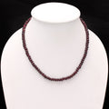 Elegant Red Garnet Rondelle Beaded Necklace