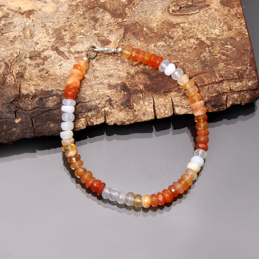 Shaded Mexican Opal Gemstone 6mm Beaded Bracelet | Perfect Opal Jewelry