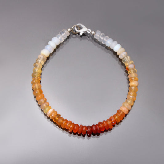 Mexican Fire Opal Bracelet with Sterling Silver Lock | Gem stone Bracelet