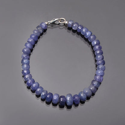 Tanzanite Smooth Rondelle Beaded Bracelet