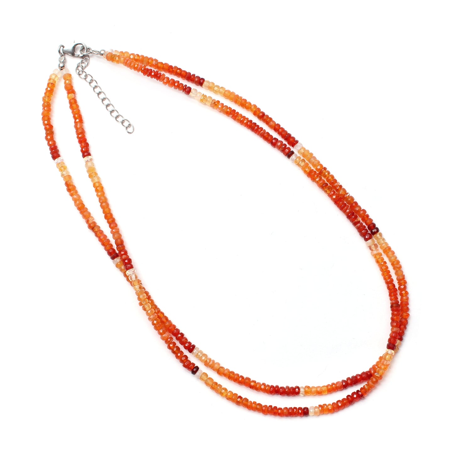 Mexican Fire Opal Beaded Necklace, 3.5mm Fire Opal